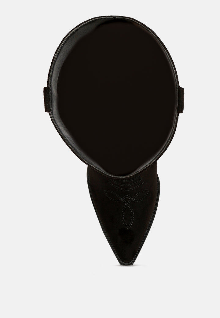 women ginni embroidered calf boots#color_black