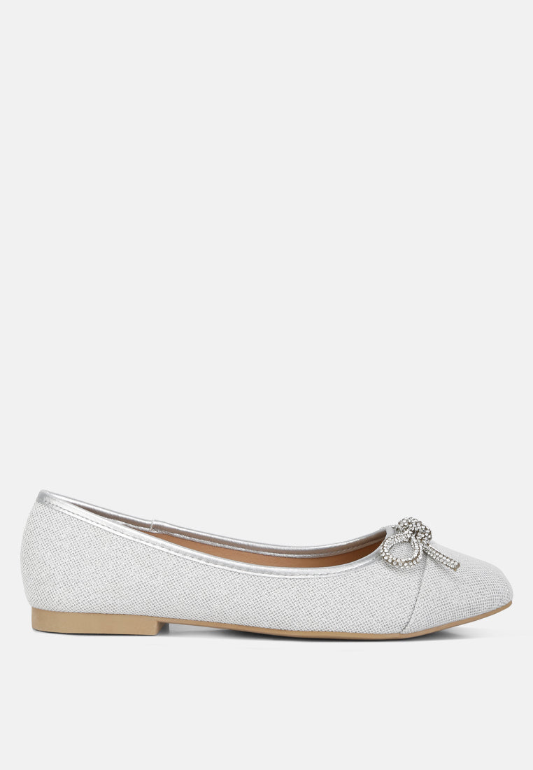 women rhinestone embellished ballerinas#color_silver