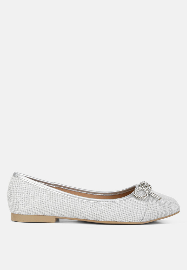 women rhinestone embellished ballerinas#color_silver