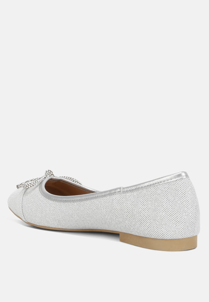women rhinestone embellished ballerinas#color_silver