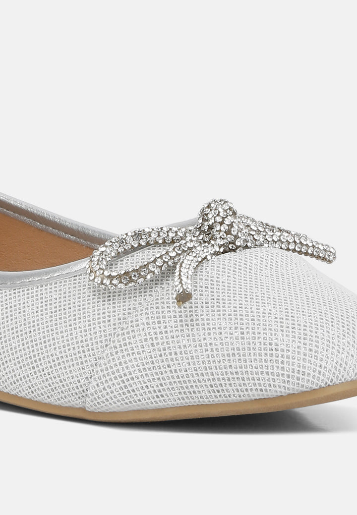 women rhinestone embellished ballerinas#color_silver