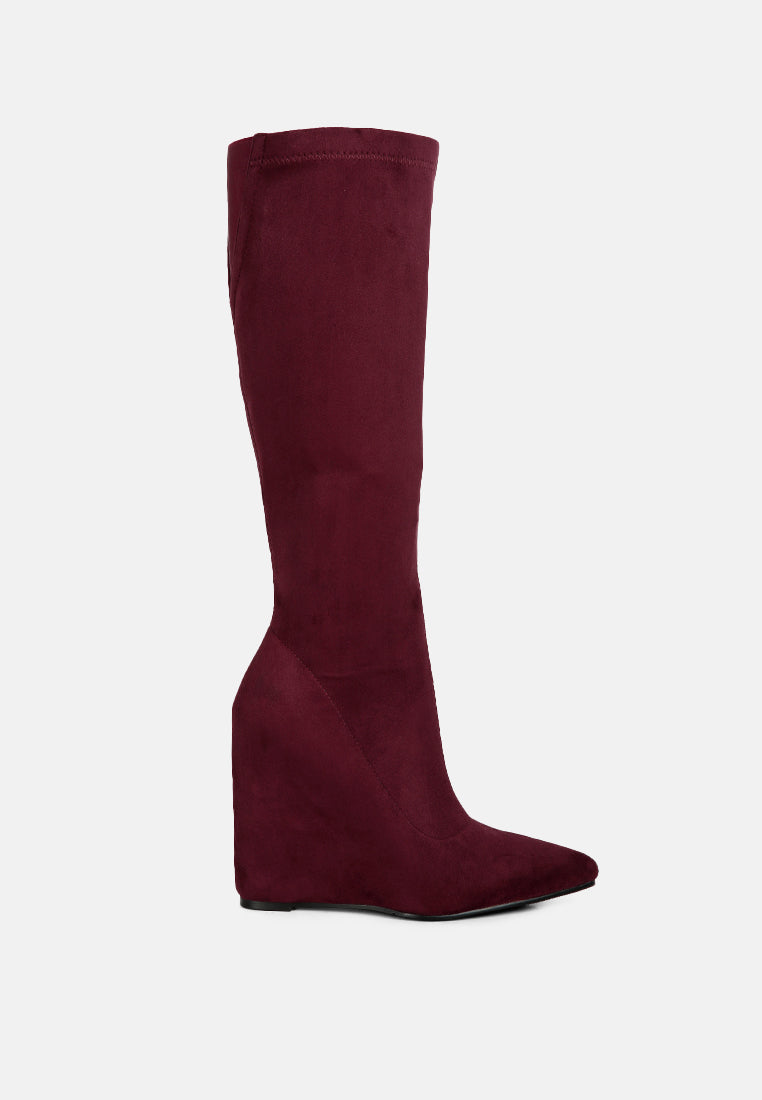 women gladol calf pointed boots
#color_burgundy