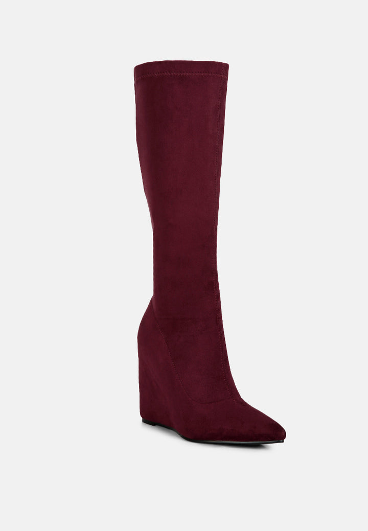 women gladol calf pointed boots
#color_burgundy