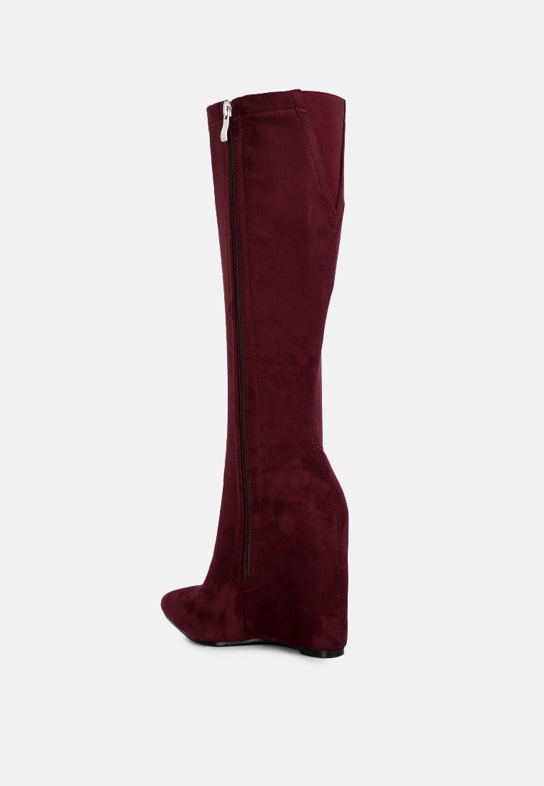 women gladol calf pointed boots
#color_burgundy