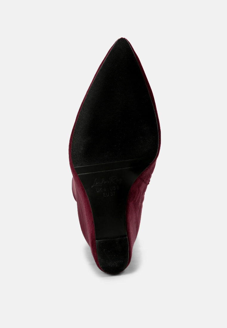 women gladol calf pointed boots
#color_burgundy