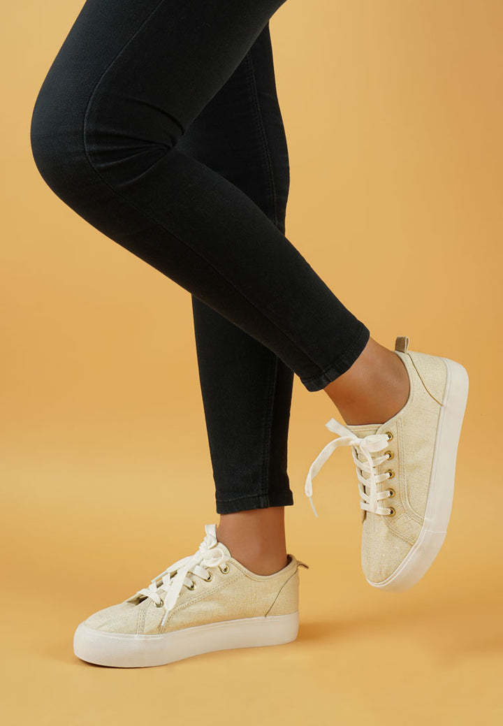 women glam doll knitted sliver platform sneakers#color_gold