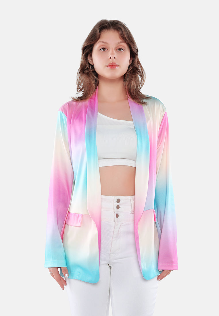 Women Glaze Print Semi Casual Blazer