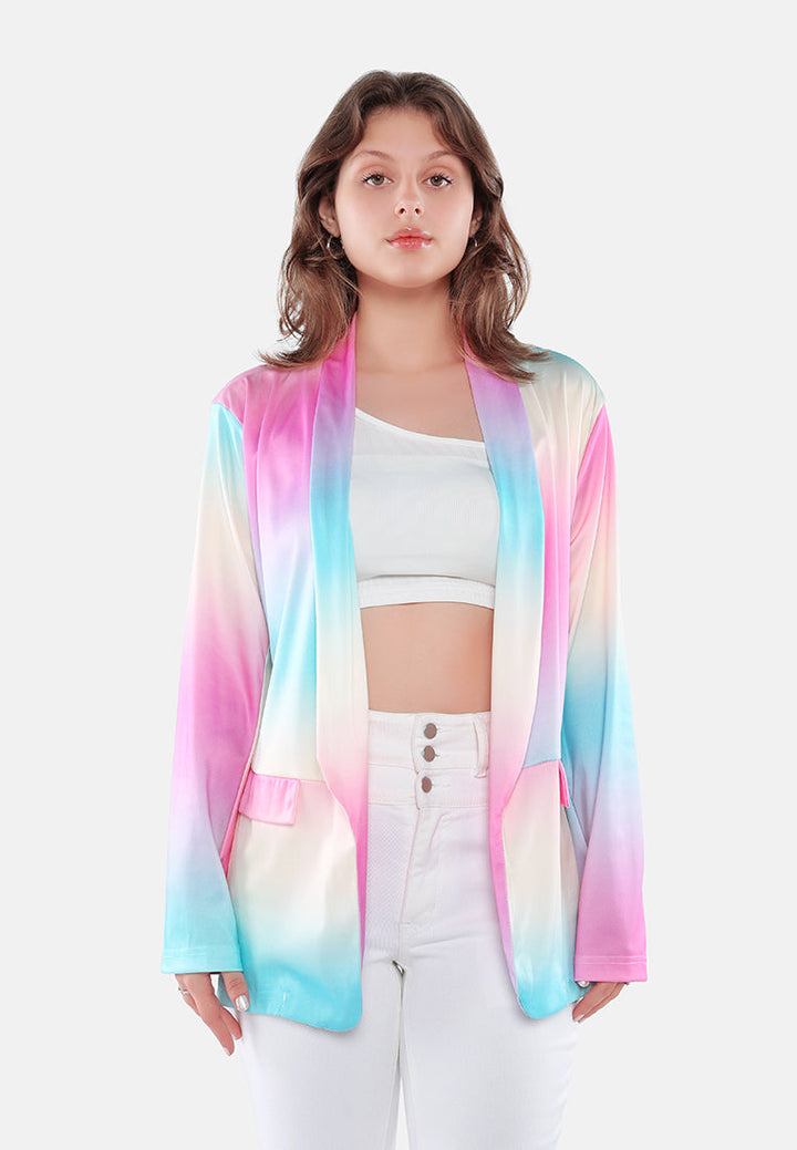 Women Glaze Print Semi Casual Blazer