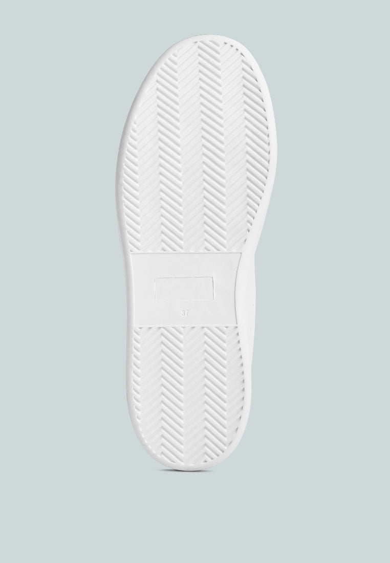 women glitter star applique detail sneakers#color_white