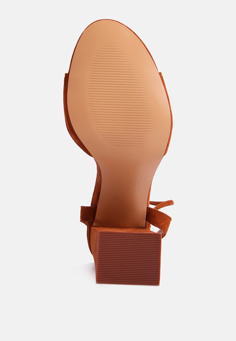 gone gurl chain embellishment tie up block heel sandals#color_mocca