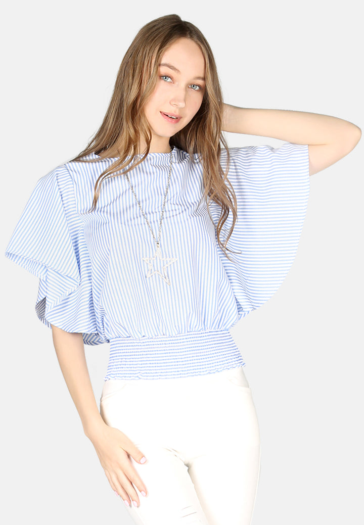 women floral print top#color_blue