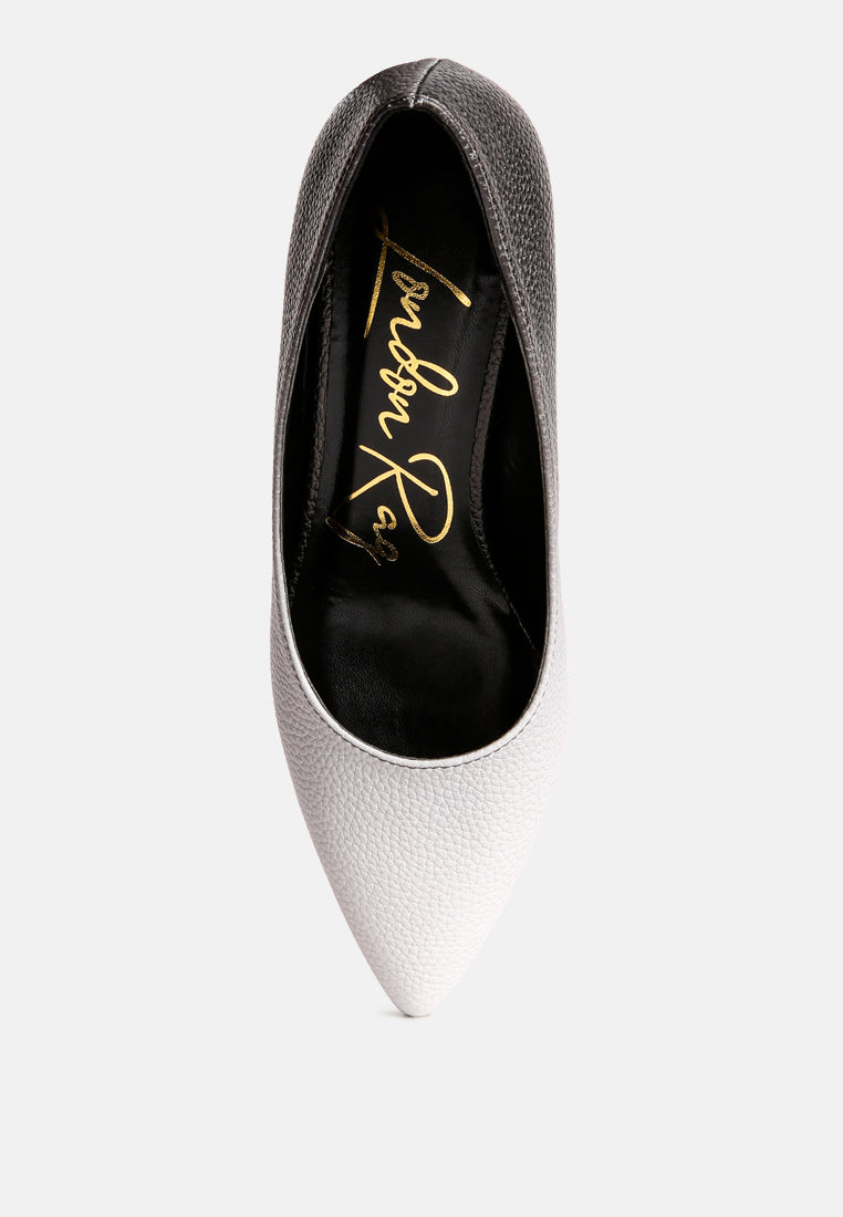 women metallic accent block heel pumps#color_black