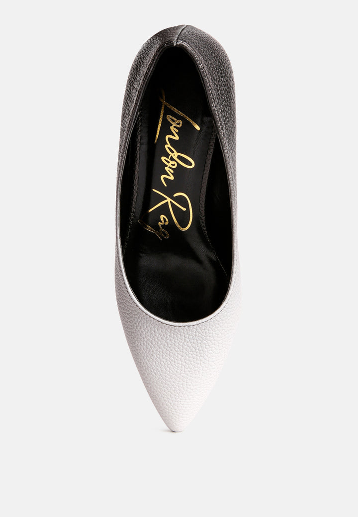 women metallic accent block heel pumps#color_black