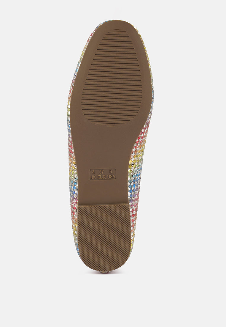 harriet glitter faux leather flat ballerinas#color_multi