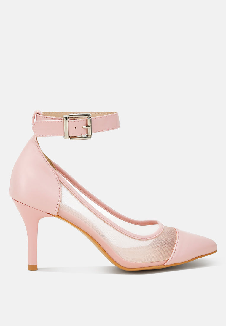 women mesh pump sandals#color_pink
