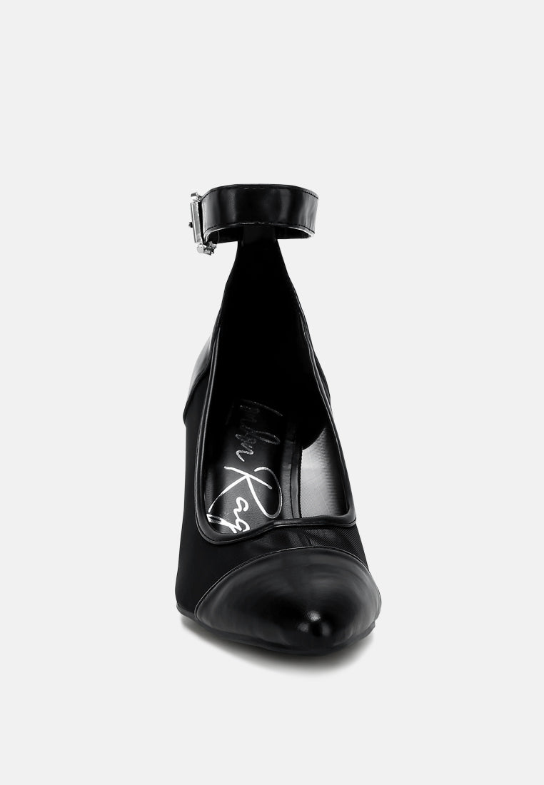 women mesh pump sandals#color_black