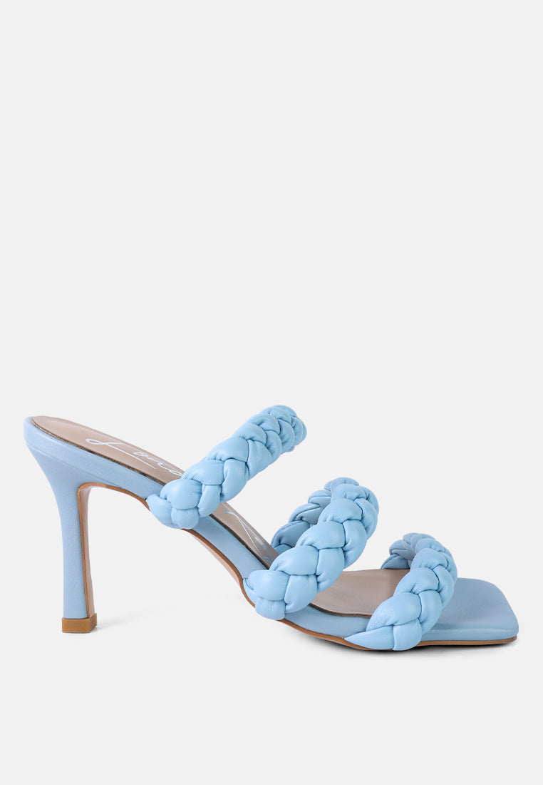 women triple braided strap heel#color_blue