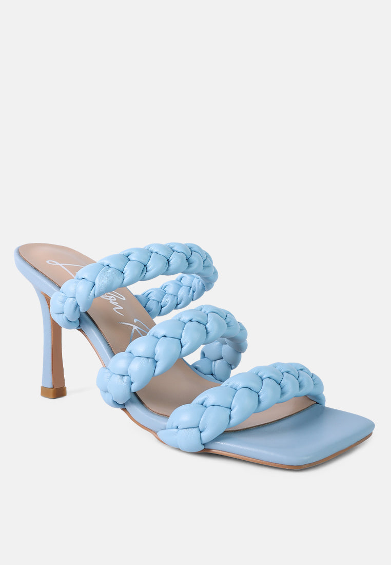 women triple braided strap heel#color_blue