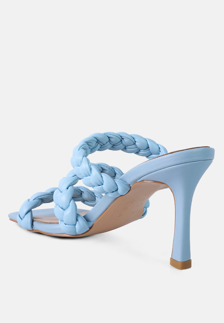 women triple braided strap heel#color_blue