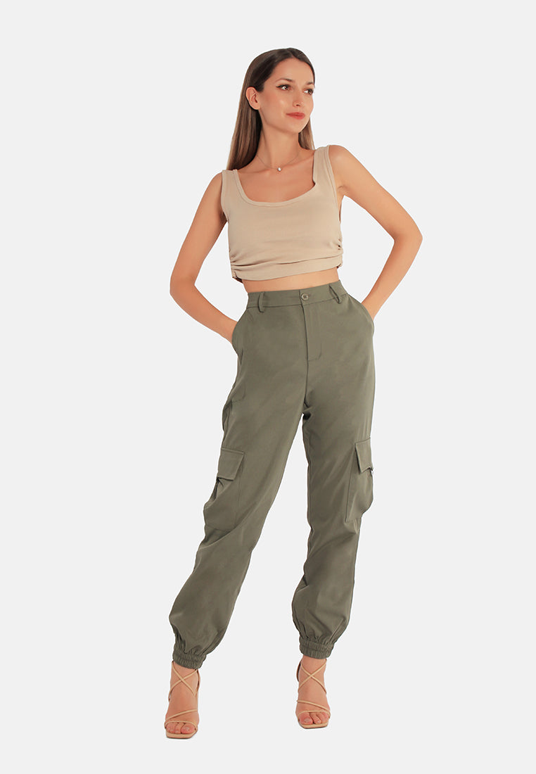 Women High Waist Cargo Pants