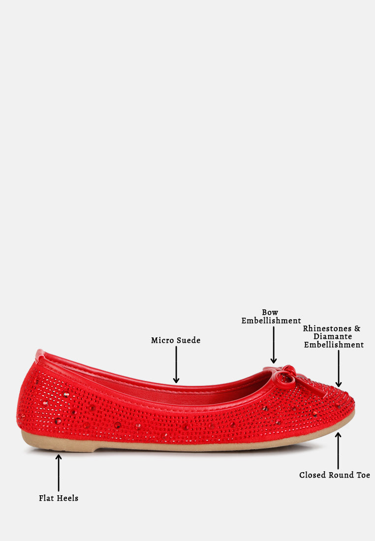 women hosana rhinestones and stud embellished ballet flats#color_red