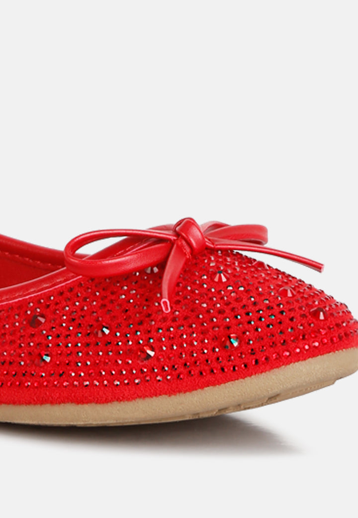 women hosana rhinestones and stud embellished ballet flats#color_red