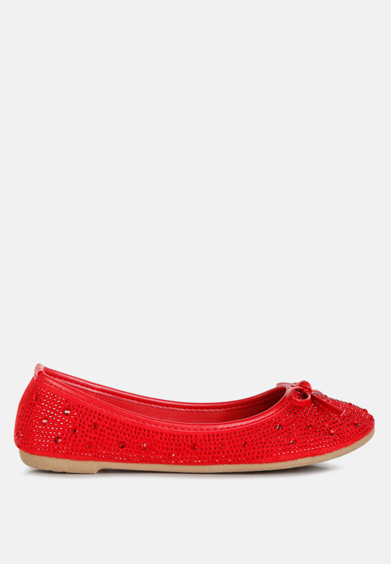 women hosana rhinestones and stud embellished ballet flats#color_red