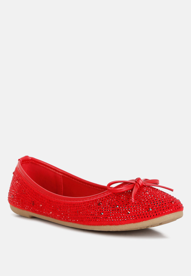 women hosana rhinestones and stud embellished ballet flats#color_red