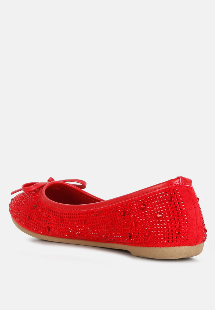 women hosana rhinestones and stud embellished ballet flats#color_red