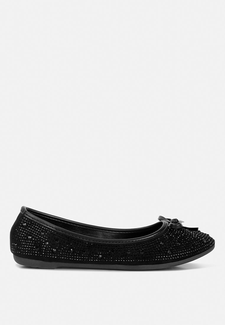 women hosana rhinestones and stud embellished ballet flats#color_black