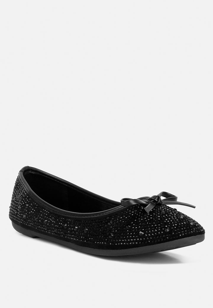 women hosana rhinestones and stud embellished ballet flats#color_black