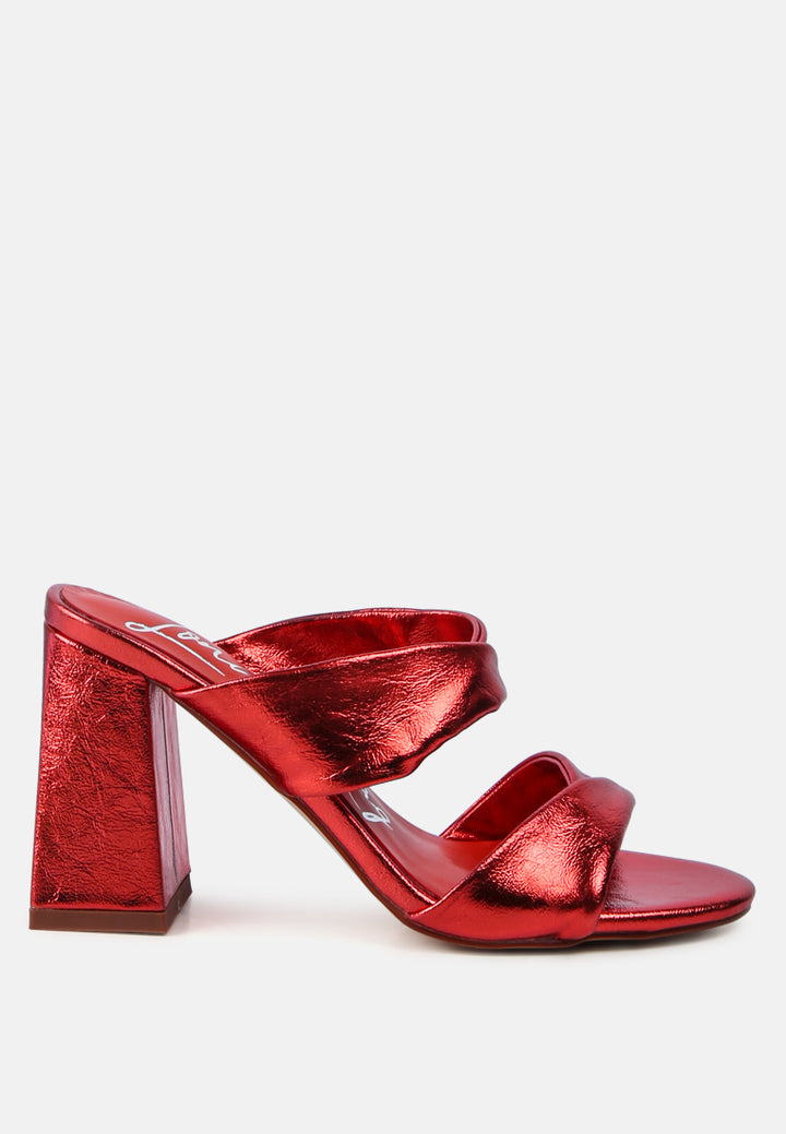women high heeled block heel sandal#color_red