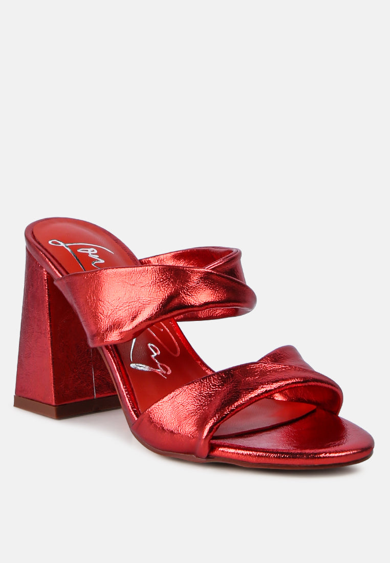 women high heeled block heel sandal#color_red
