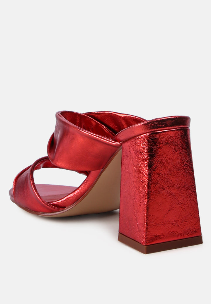 women high heeled block heel sandal#color_red