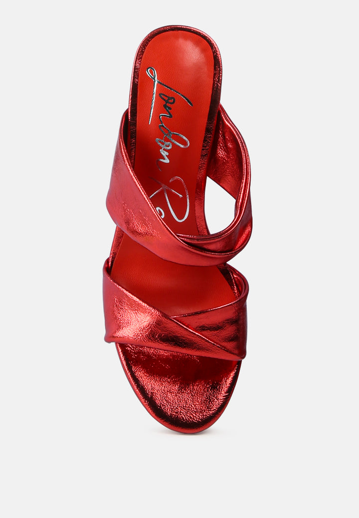 women high heeled block heel sandal#color_red