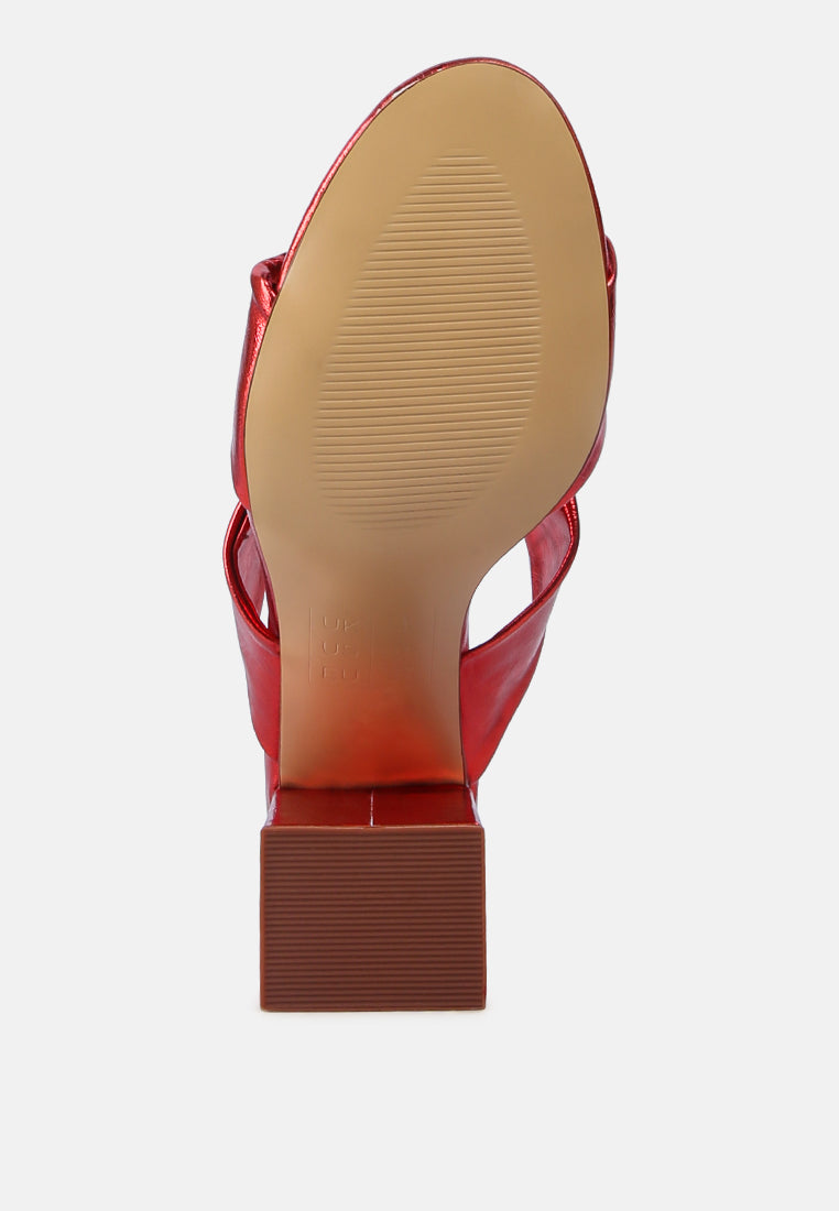 women high heeled block heel sandal#color_red