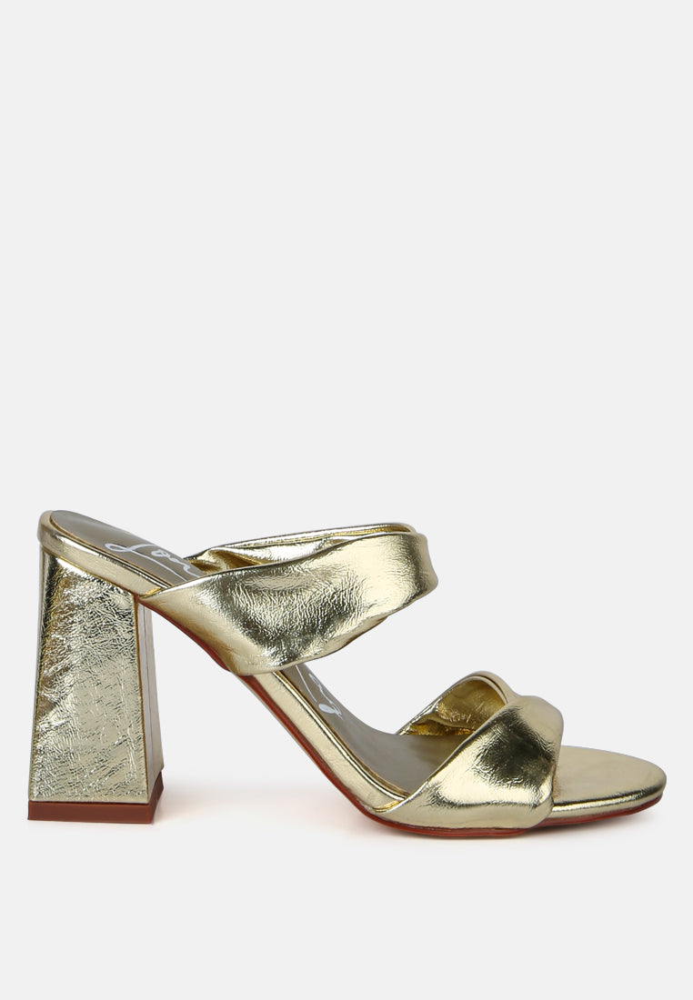 women high heeled block heel sandal#color_gold