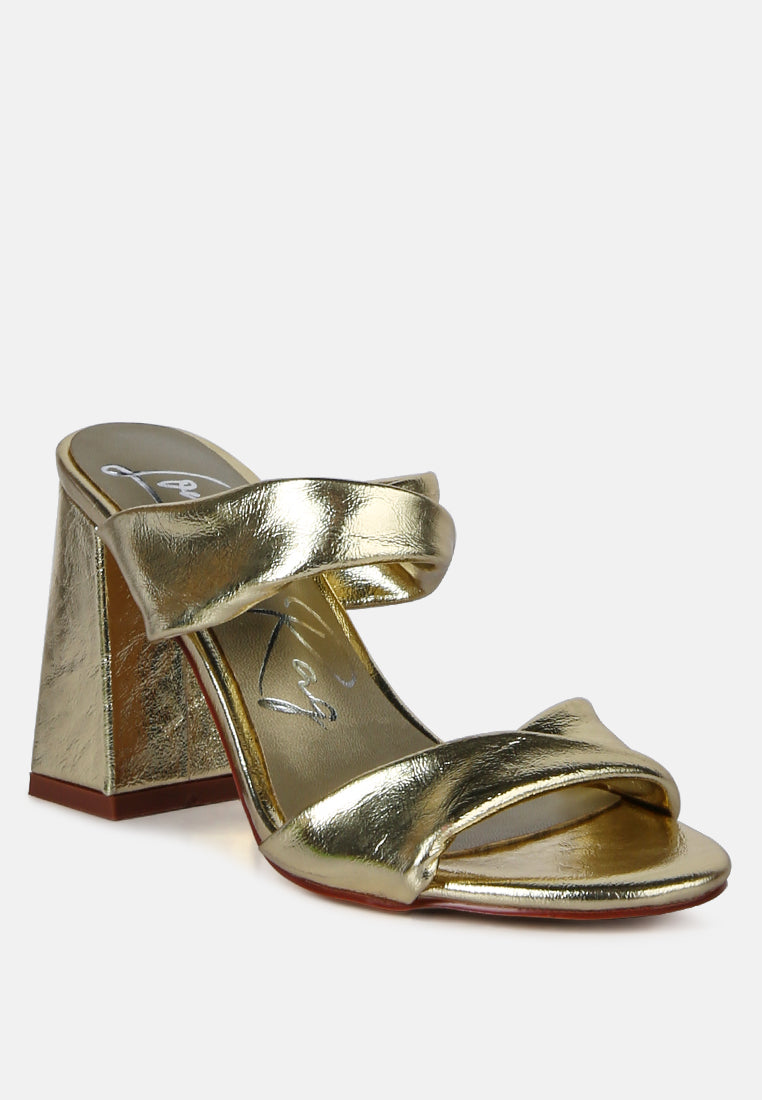 women high heeled block heel sandal#color_gold