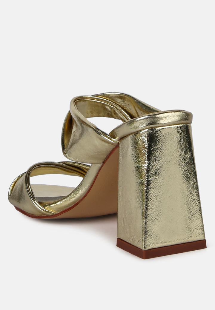 women high heeled block heel sandal#color_gold