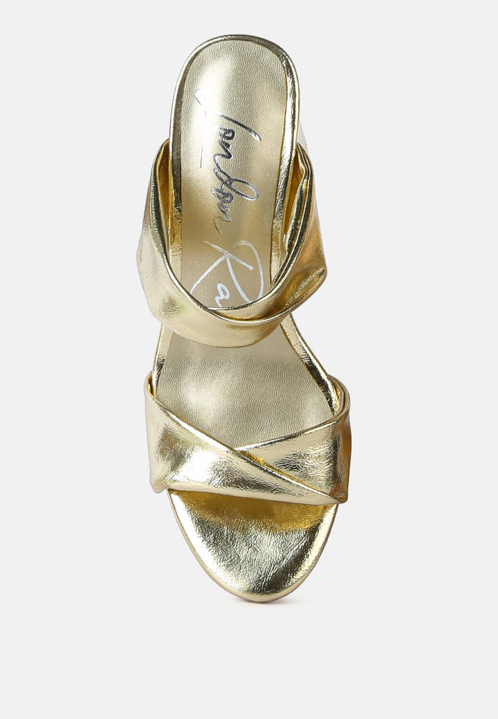 women high heeled block heel sandal#color_gold