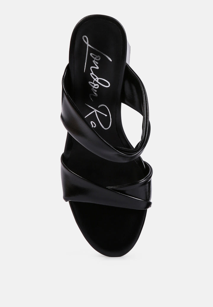 women high heeled block heel sandal#color_black