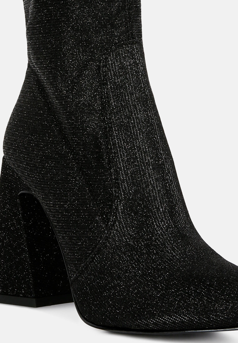 women hustlers shimmer block heeled ankle boots#color_black