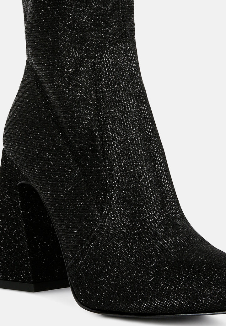 women hustlers shimmer block heeled ankle boots#color_black