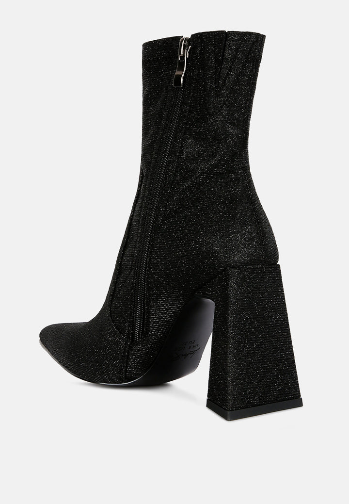 women hustlers shimmer block heeled ankle boots#color_black