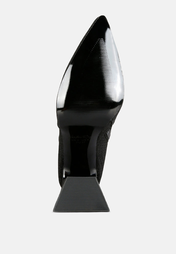 women hustlers shimmer block heeled ankle boots#color_black