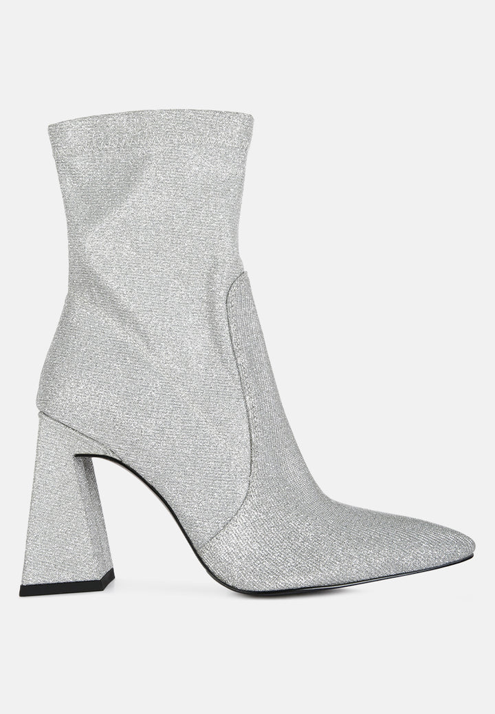 women hustlers shimmer block heeled ankle boots#color_silver