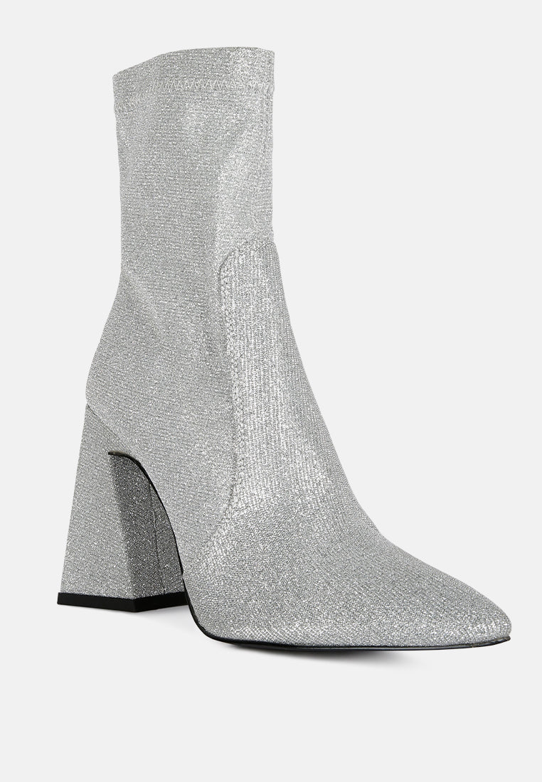 women hustlers shimmer block heeled ankle boots#color_silver