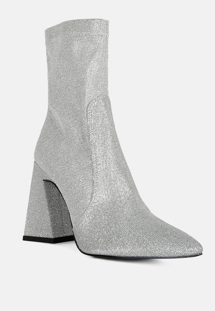 women hustlers shimmer block heeled ankle boots#color_silver