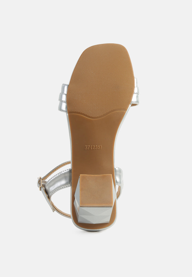 women geometric cut diamante chain sandal#color_silver