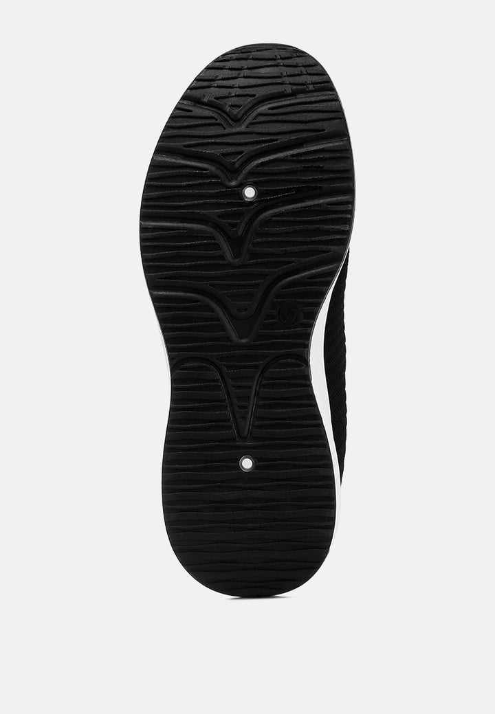 women jafna knitted slip on sneakers#color_black